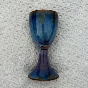 Handcrafted Blue Ceramic Chalice
